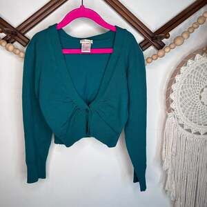 Vintage Y2K Body Central Green Bolero Shrug Cardigan